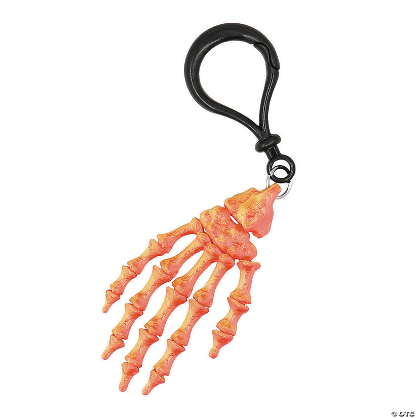 2&quot; x 4&quot; 3D Articulated Skeleton Hand Plastic Keychains - 6 Pc. Image