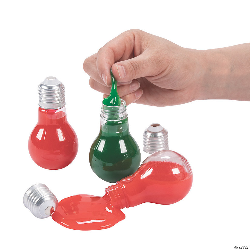 2" x 4" Christmas Bulb-Shaped Slime Containers - 12 Pc. Image