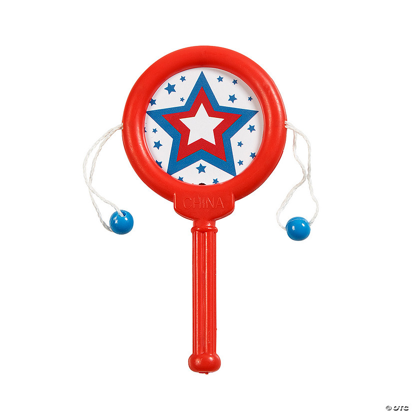 2" x 4" Mini Patriotic Plastic Spin Drums - 12 Pc. Image