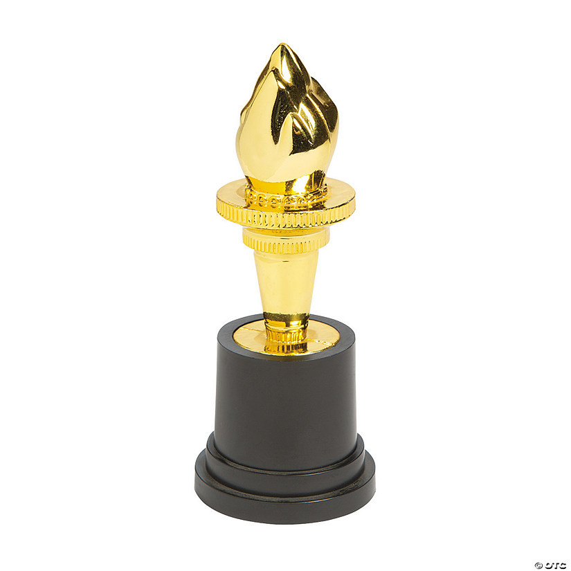 2" x 5" Goldtone Torch Plastic Award Trophy - 12 Pc. Image