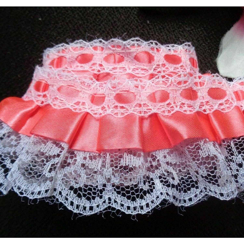 2" x 50 Yards Coral Ruffled Lace Trim Image