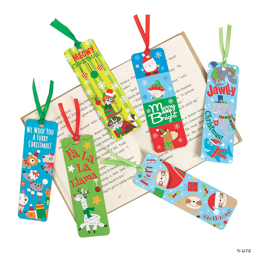 2" x 6" Bulk 250 Pc. Christmas Animal Multicolor Cardstock Bookmarks Image