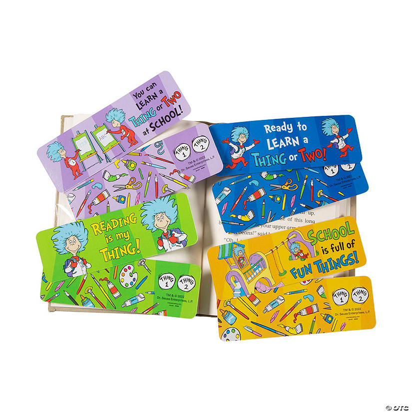 2" x 6" Bulk 48 Pc. Dr. Seuss&#8482; Motivational Cardstock Bookmarks Image