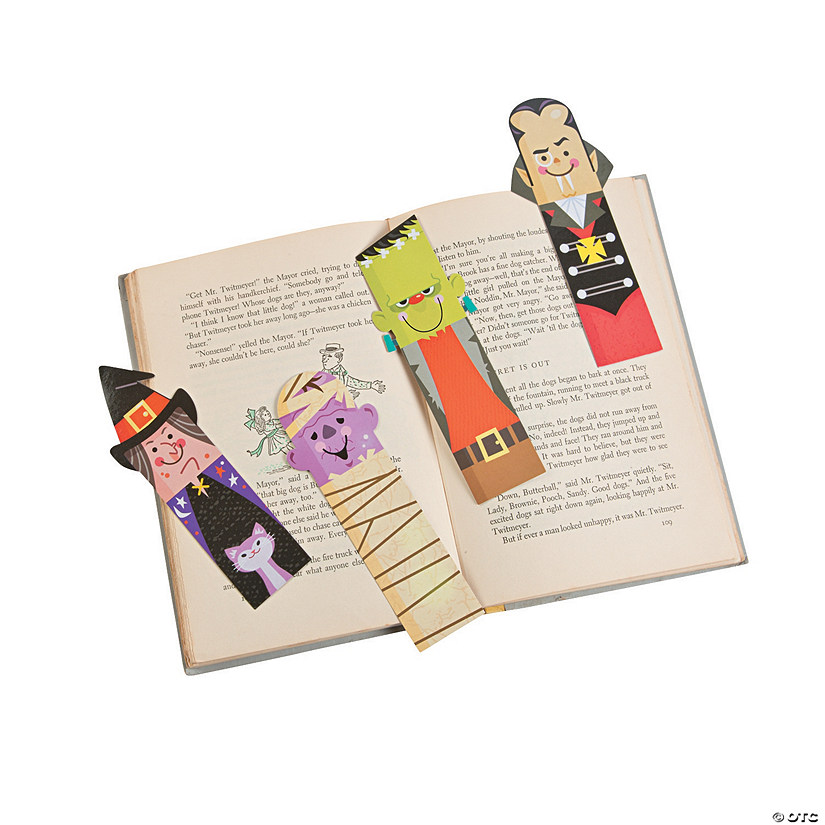 2" x 6" Bulk 48 Pc. Halloween Character Laminated Paper Bookmarks Image