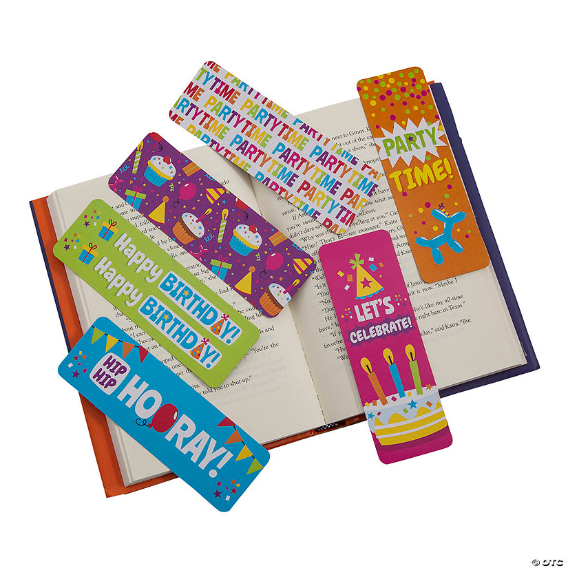 2" x 6" Bulk 48 Pc. Happy Birthday Laminated Cardstock Bookmarks Image