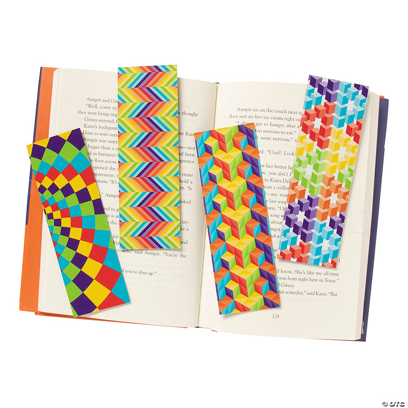 2" x 6" Bulk 48 Pc. Optical Illusion Multicolor Cardstock Bookmarks Image