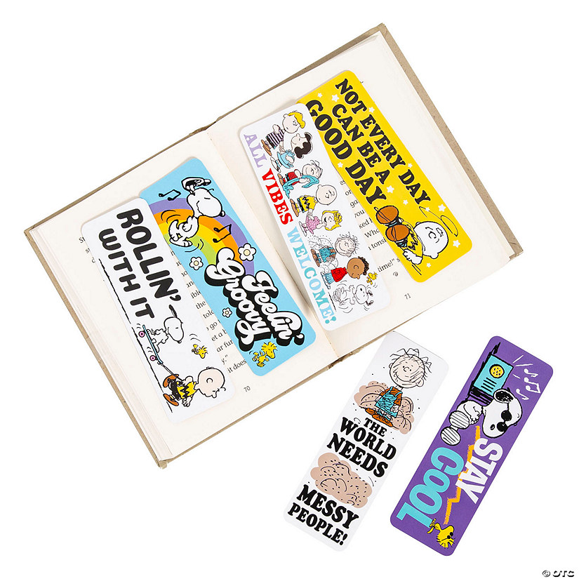 2" x 6" Bulk 48 Pc. Peanuts<sup>&#174;</sup> Snoopy & Friends Double-Sided Bookmarks Image