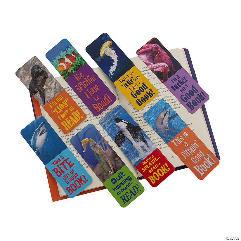 2" x 6" Bulk 48 Pc. Realistic Ocean Animals Cardstock Bookmarks Image