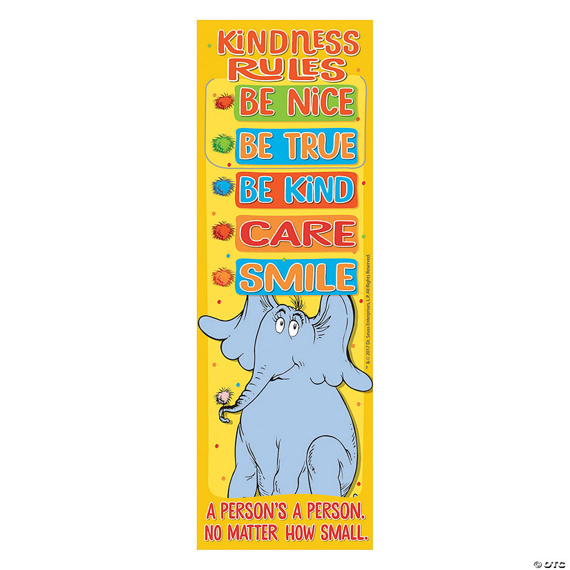 2" x 6" Dr. Seuss&#8482; Horton Hears a Who Kindness Rules Cardstock Bookmarks - 36 Pc. Image