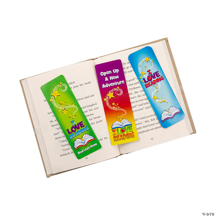 2" x 6" I Love Reading Multicolor Cardstock Bookmarks - 24 Pc. Image