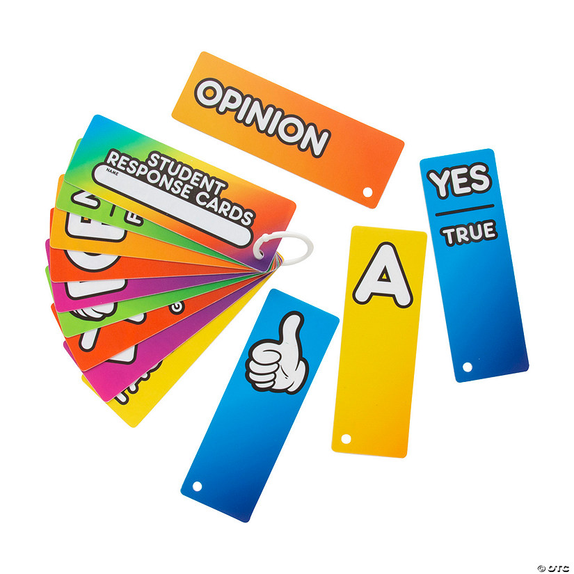 2" x 6" Multicolored Plastic Student Response Cards on a Ring &amp;#8211; 24 Pc. Image
