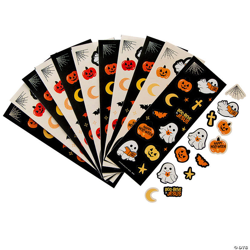2" x 6" Religious Happy Holy-Ween Sticker Sheets &amp;#8211; 24 Pc.   Image