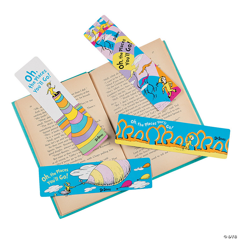 2" x 7 1/4" Bulk 50 Pc. Dr. Seuss&#8482; Oh, the Places You&#8217;ll Go Cardstock Bookmark Assortment Image