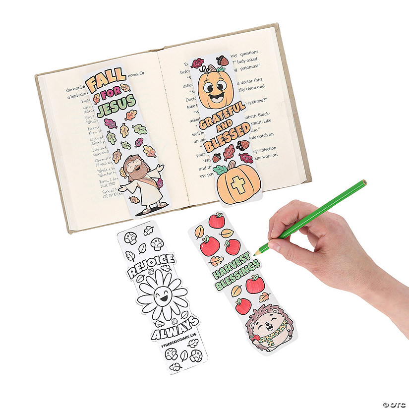 2&quot; x 7&quot; Bulk 48 Pc. Color Your Own Religious Grateful Bookmarks Image