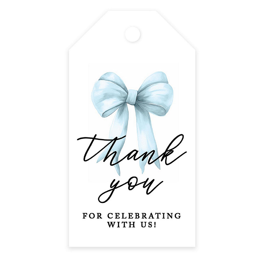 20 Blue Bow Thank You Celebrating w/Us Image