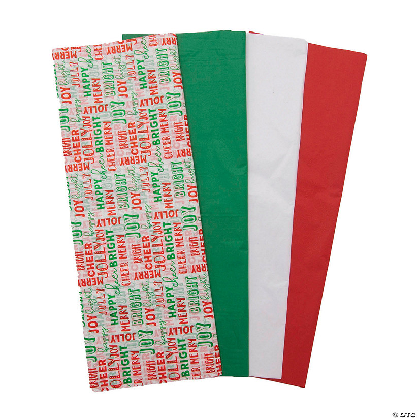 20" Bulk 50 Pc. Multicolor Holiday Whimsy Words Tissue Paper Sheets Image