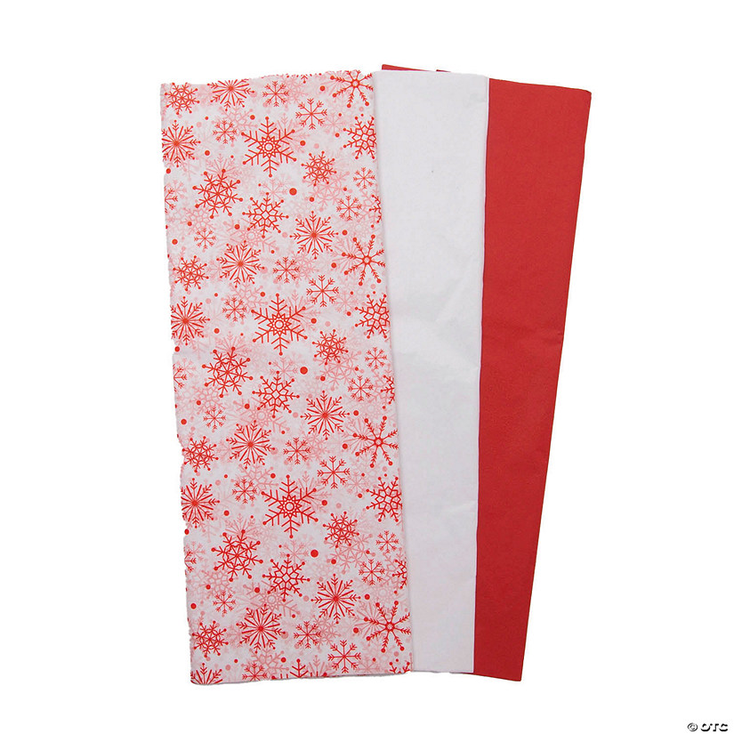 20" Bulk 50 Pc. Multicolor Snowflake Tissue Paper Sheets Image