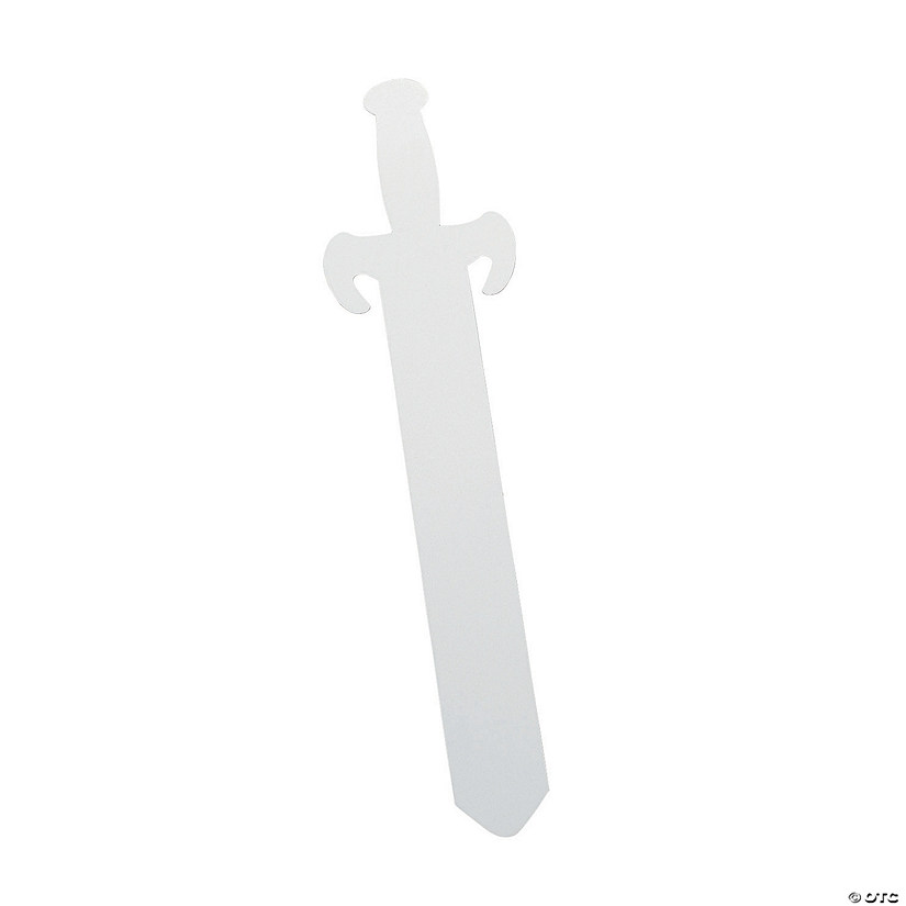 20" Color Your Own DIY White Cardstock Swords - 12 Pc. Image