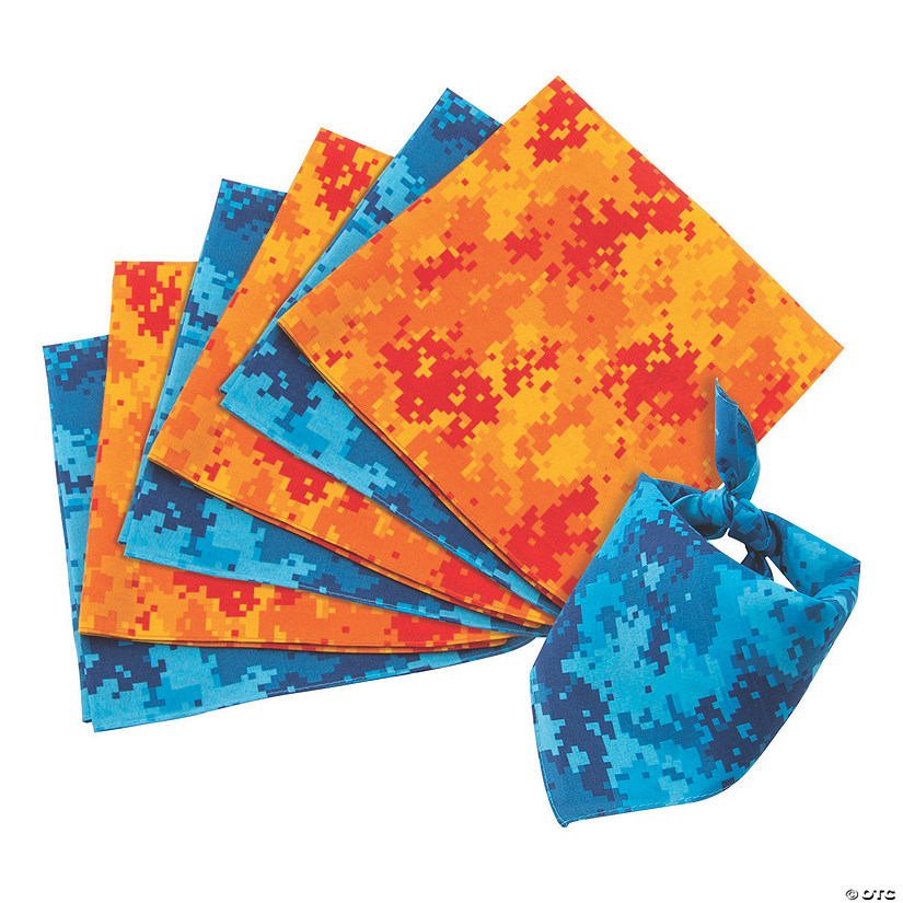 20" Digital Pixelized Camouflage Polyester Bandanas &amp;#8211; 12 Pc. Image