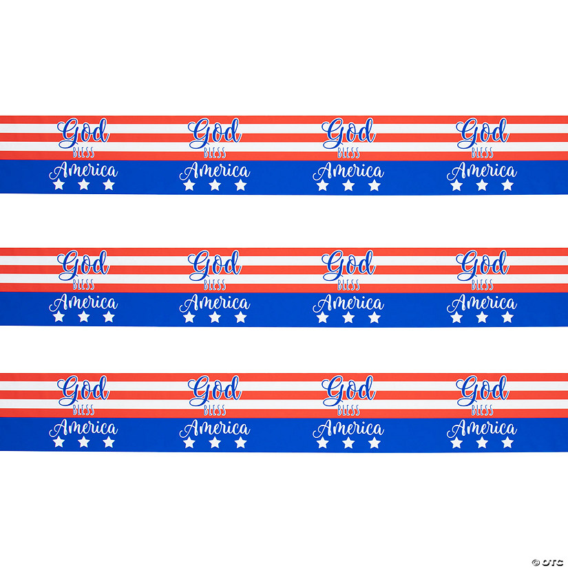 20 Ft. x 4 1/2" Patriotic God Bless America Plastic Party Tape Image