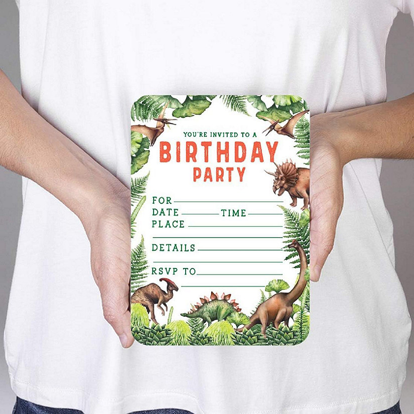 20 Kids Dinosaur Birthday Invitations Image