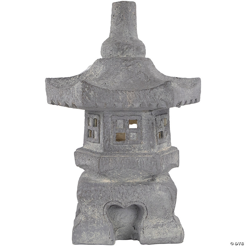 20" LED Lighted Solar Powered Pagoda Outdoor Garden Statue Image