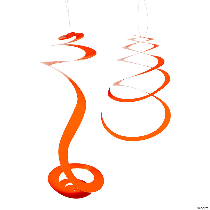 20" Orange Hanging Swirl Decorations - 12 Pc. Image