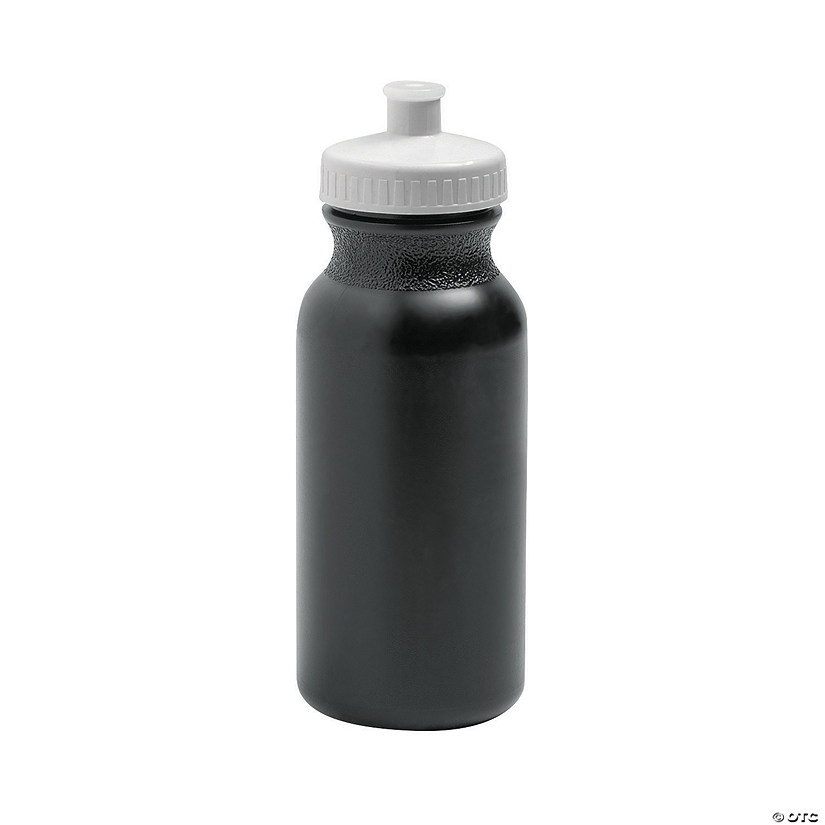 20 oz. Black Plastic Water Bottles - 50 Pc. Image