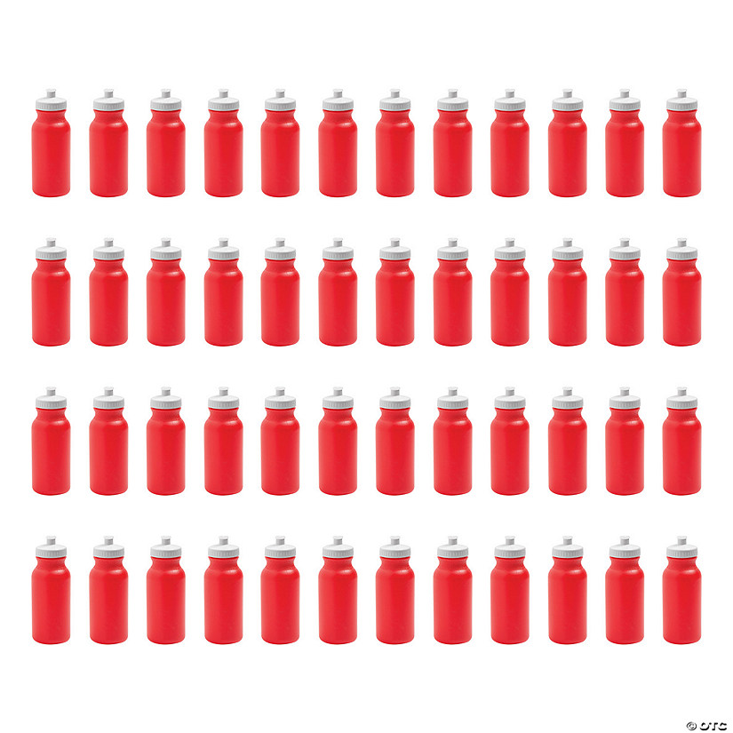 20 oz. Bulk 50 Ct. Red Plastic Water Bottles Image