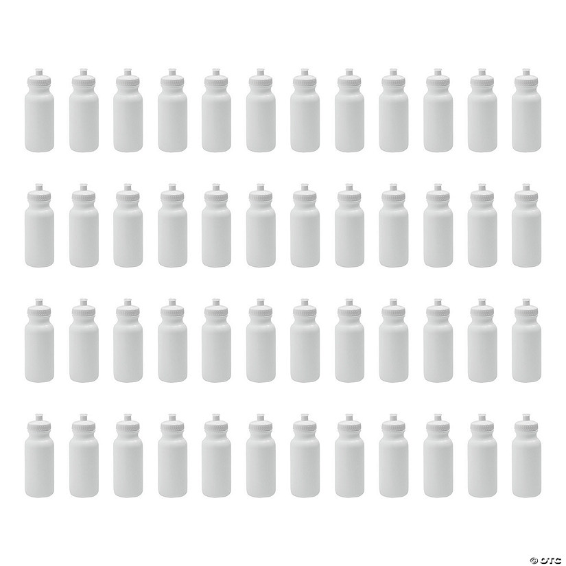 20 oz. Bulk 50 Ct. White Plastic Water Bottles Image