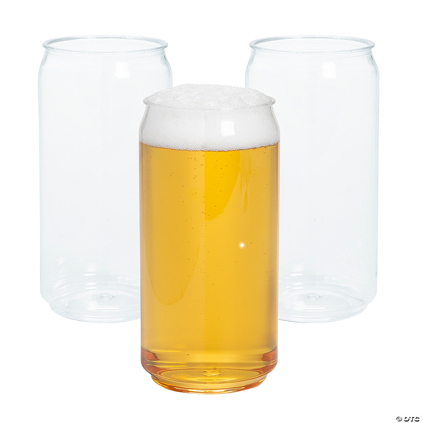20 oz. Can-Shaped Reusable BPA-Free Plastic Glasses- 12 Ct. Image
