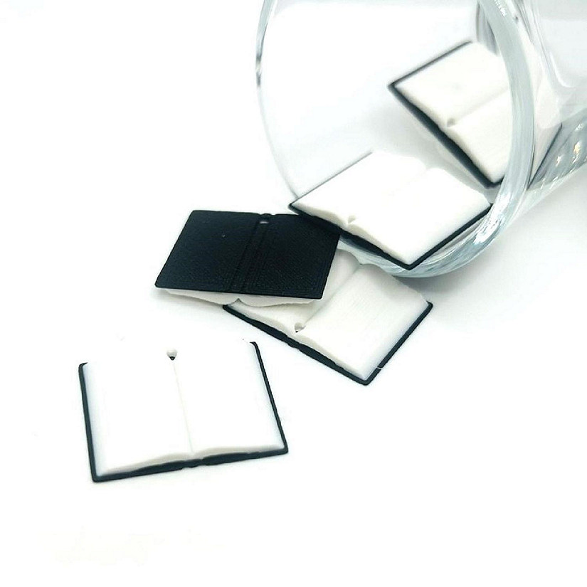 20 Pcs 3D Black Open Book Charms Image