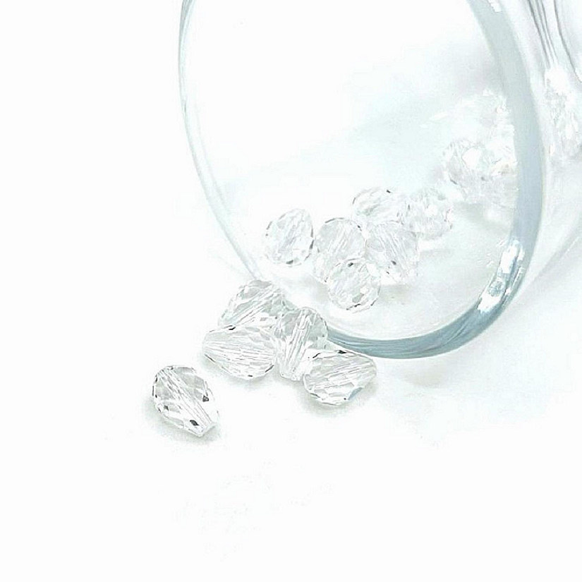 20 Pcs 6x8mm Clear Birthstone Beads Image