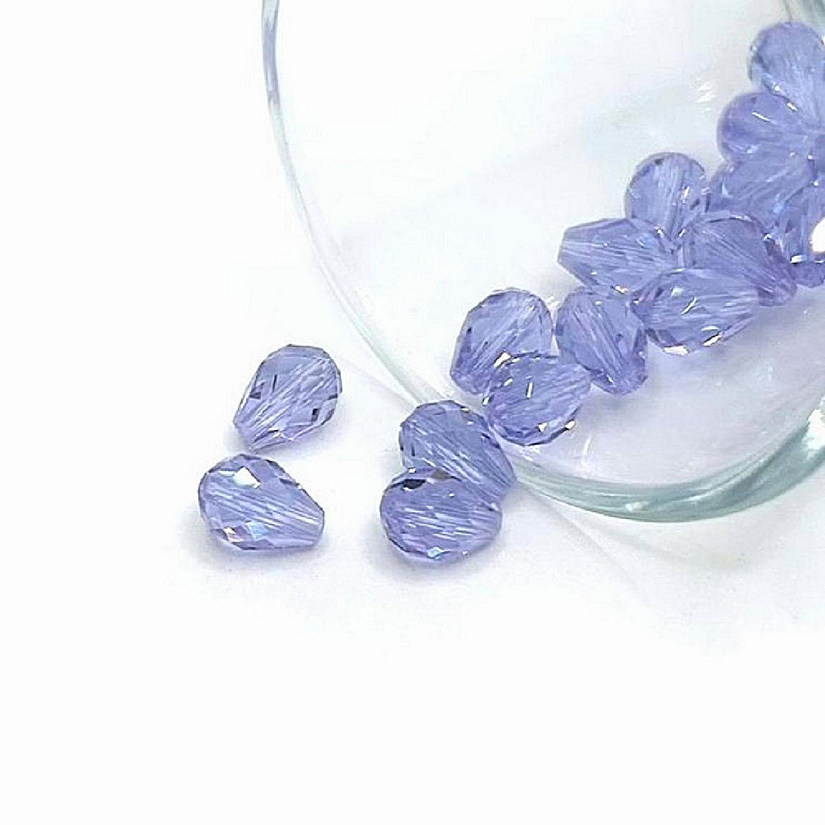 20 Pcs 6x8mm Purple Teardrop Beads Image