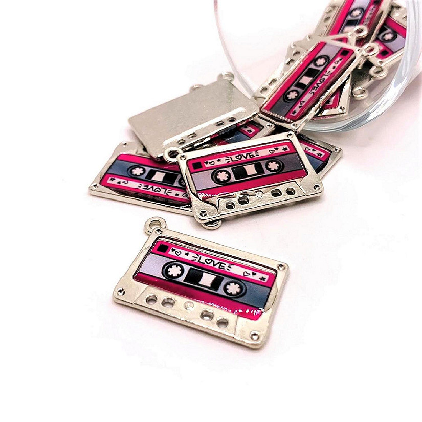 20 Pcs 80's Cassette Love Charms Image