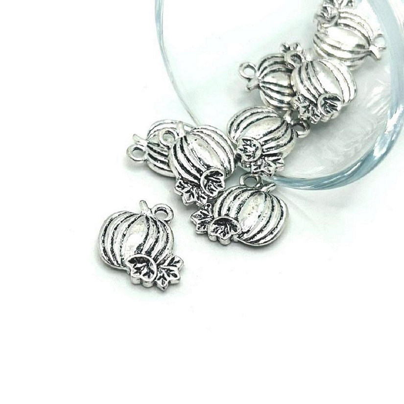 20 Pcs Antique Silver Pumpkin Charms Image