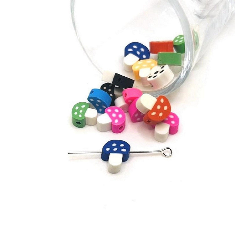 20 Pcs Clay Mushroom Beads Image
