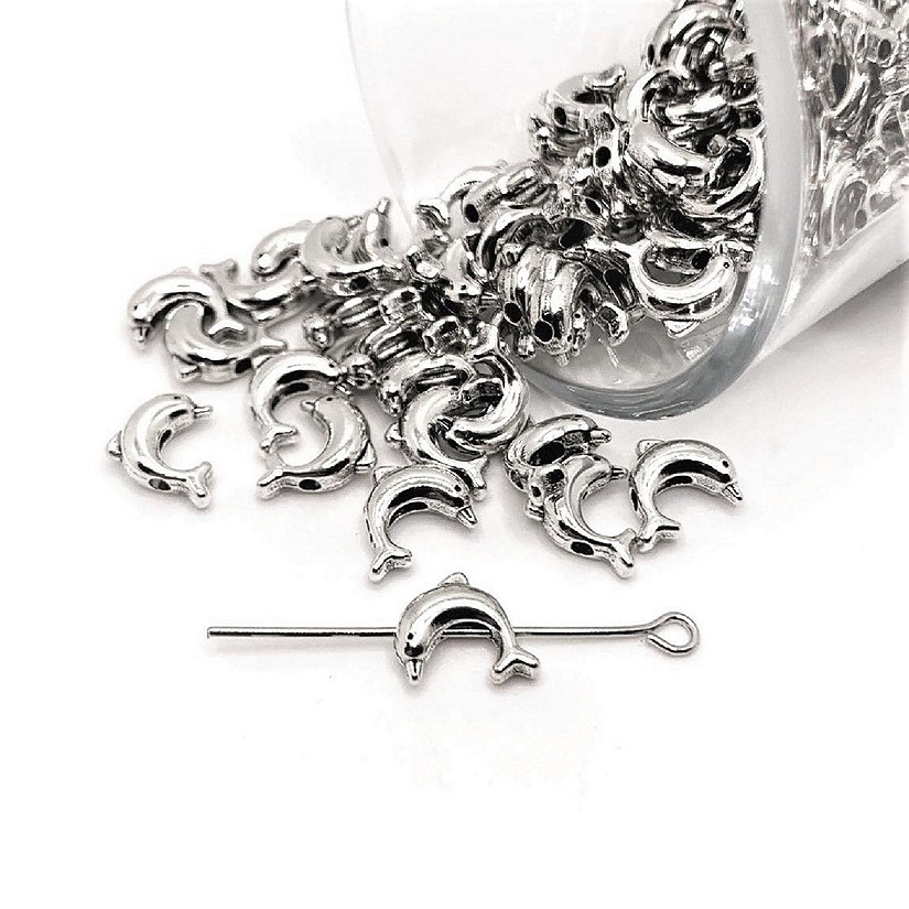 20 Pcs Dolphin Spacer Charm Beads Image