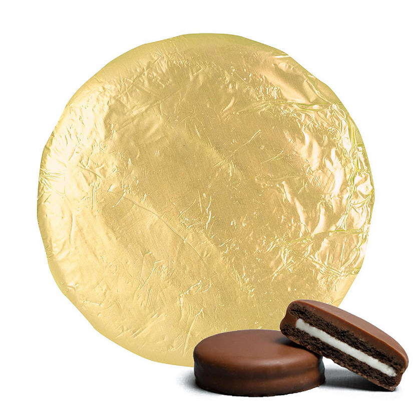 20 Pcs Foil Wrapped Chocolate Covered Oreo Cookies Gold Candy Party Favors Image