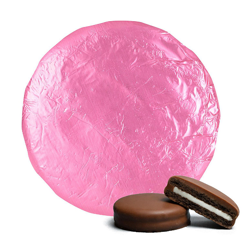 20 Pcs Foil Wrapped Chocolate Covered Oreo Cookies Light Pink Candy Party Favors Image