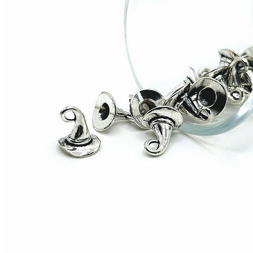 20 Pcs Halloween CD Witch Hat Charms Image