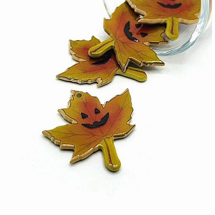 20 Pcs Halloween Maple Leaf Charms Image