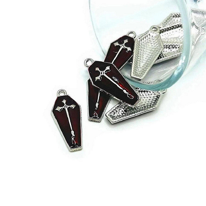 20 Pcs Halloween Red and Silver Coffins Image