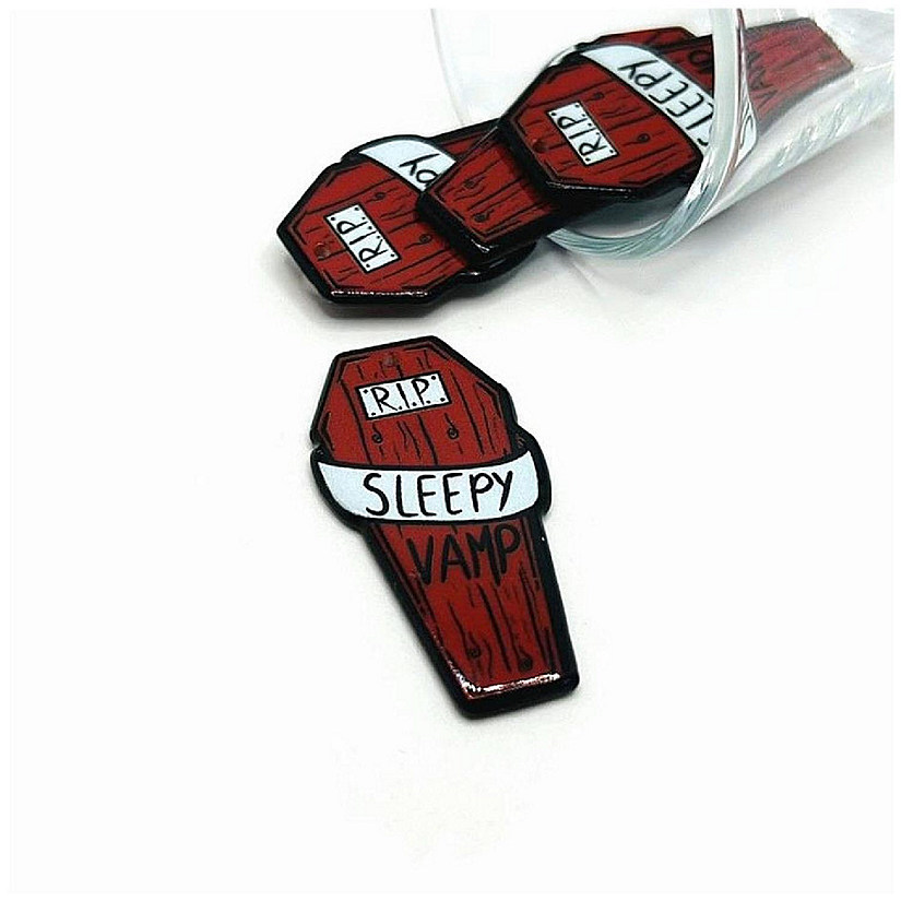 20 Pcs Halloween Red Coffin Charms Image