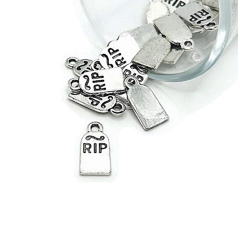 20 Pcs Halloween RIP Tombstone Charms Image