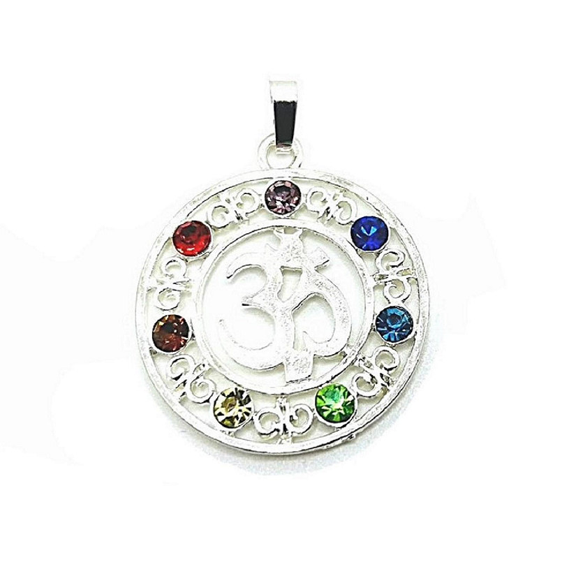 20 Pcs Om Pendants with Chakra Image