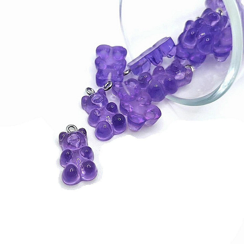 20 Pcs Purple Gummy Bear 3D Charms Image