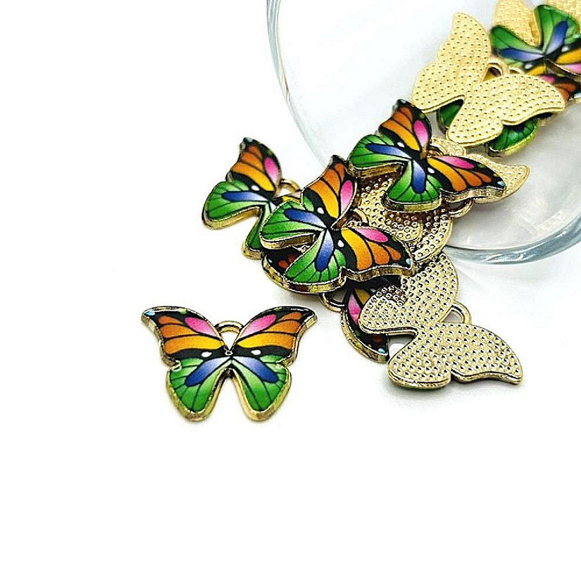 20 Pcs Rainbow Butterfly Charms Image