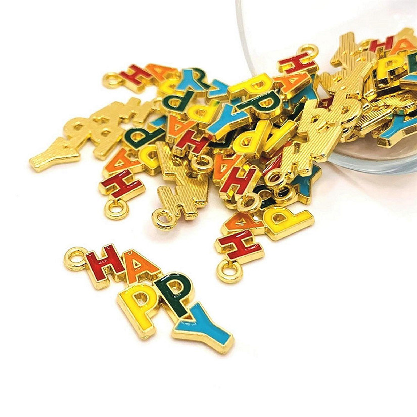 20 Pcs Rainbow Happy Charms Image