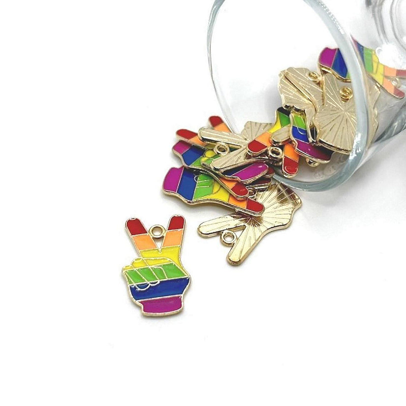 20 Pcs Rainbow Pride Peace Charms Image